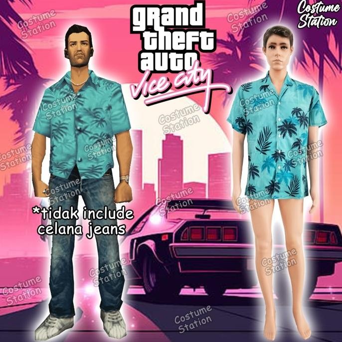 Kostum Tommy Vercetti / Costume Baju Game GTA Vice City cowo dewasa