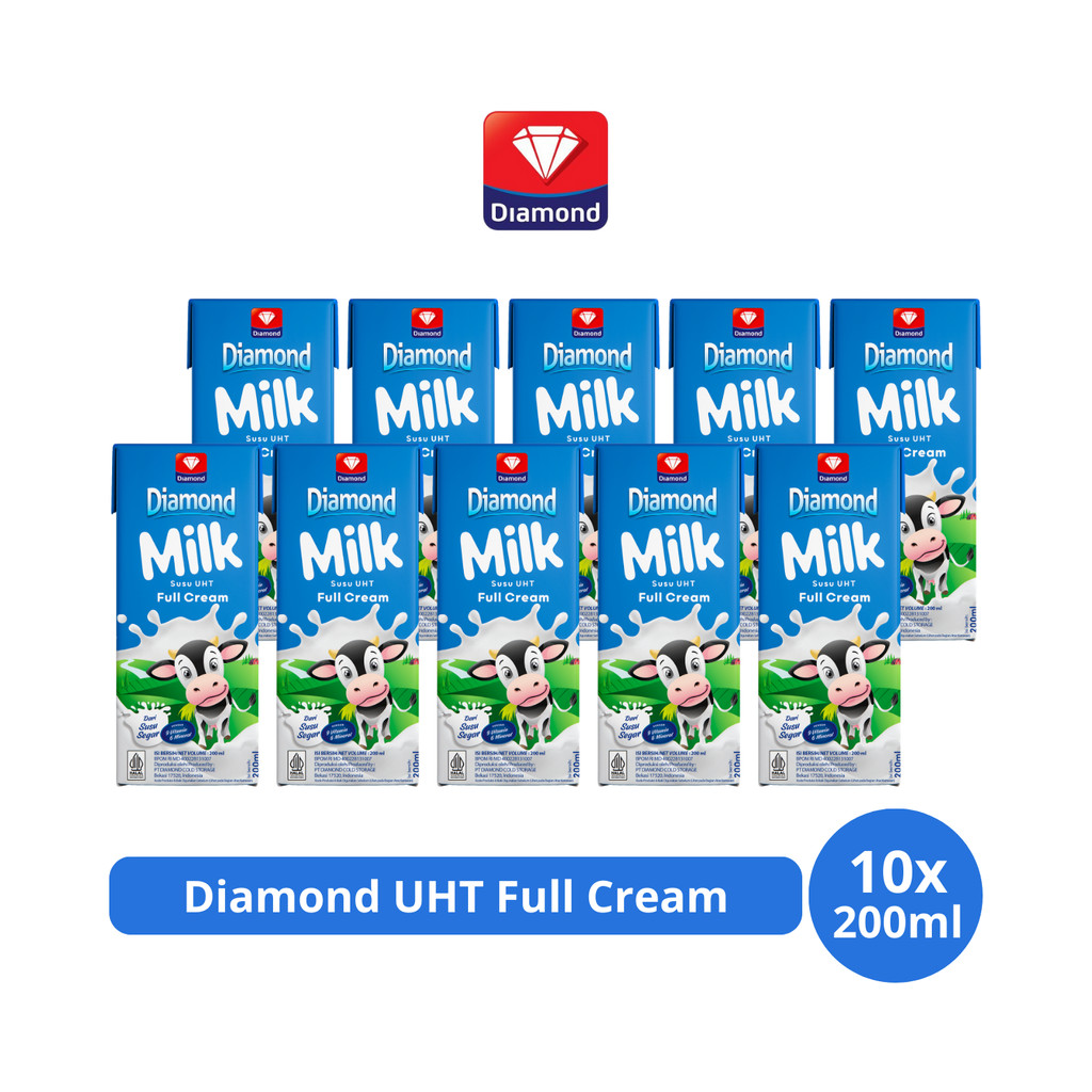 

Diamond Milk Susu UHT Full Cream 200ml x 10 pcs