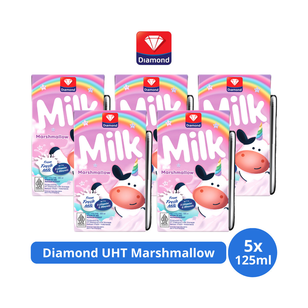 

Diamond Milk Susu UHT Marshmallow 125ml x 5 pcs