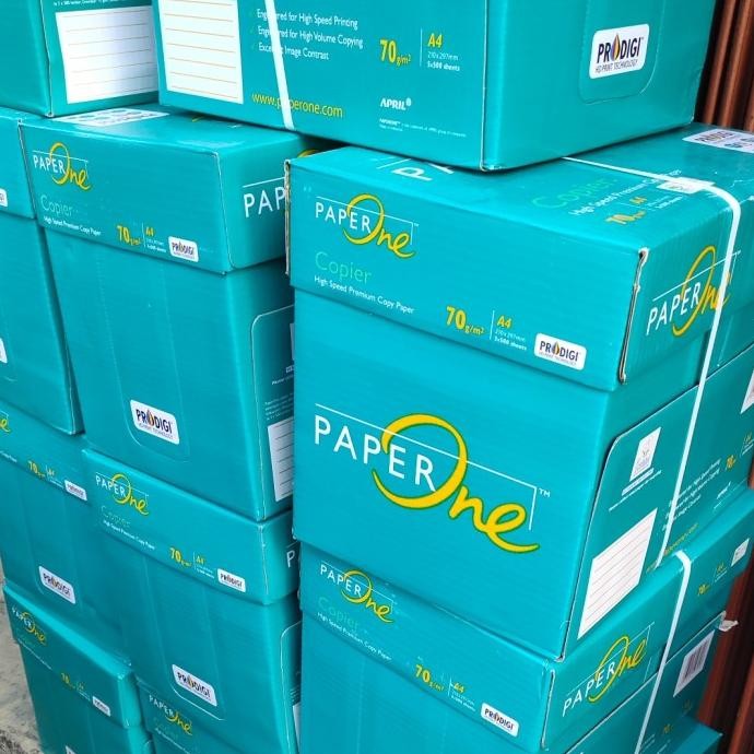 

Kertas HVS paper one A4 70 gram harga 1box isi 5 rim