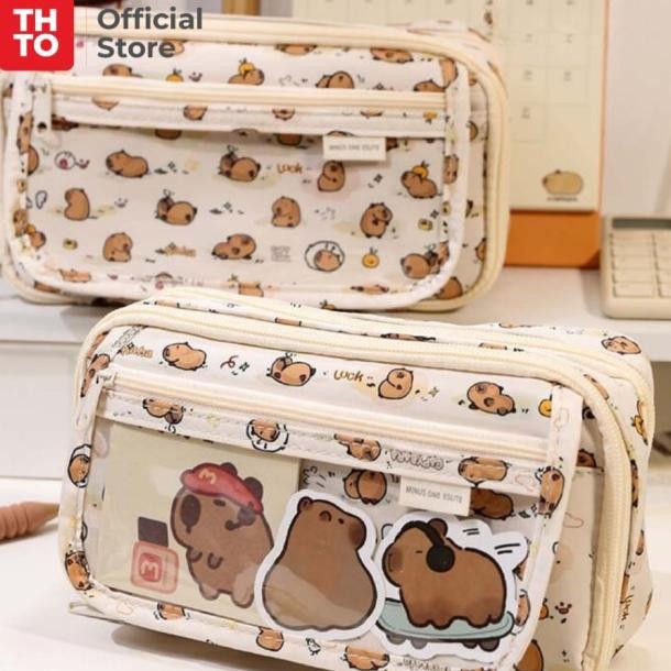 

Thto Layer Tas Tempat Sil Case Pouch Anak Sekolah Capybara Transparan Pvc Stationery Kantor A122
