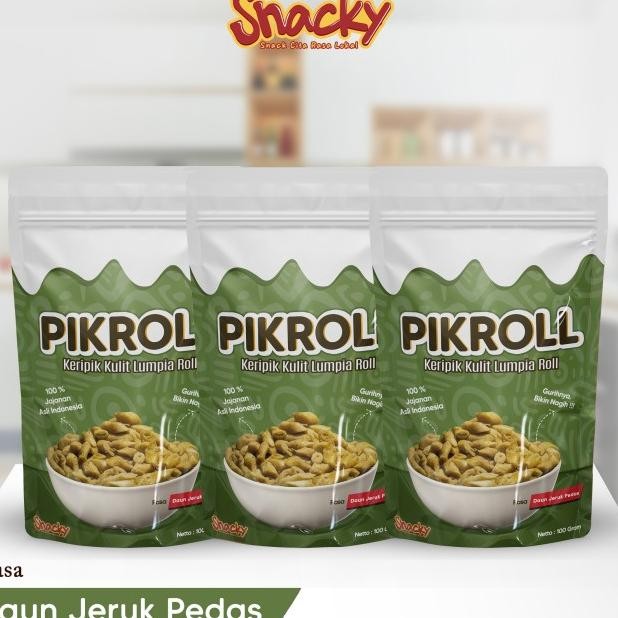 

Pikroll - Keripik Kulit Lumpia Roll Rasa Daun Jeruk Pedas Triple Pa
