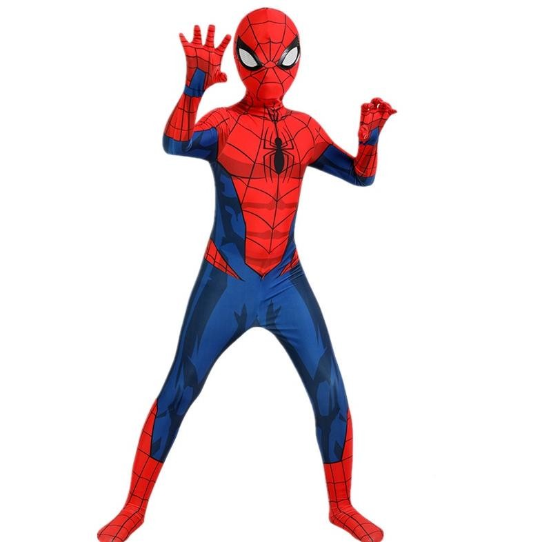 CR - Kostum Anak Spider-Man Kembali ke Sekolah Asli/Kostum Pahlawan Super Marvel Pria untuk Anak Lak