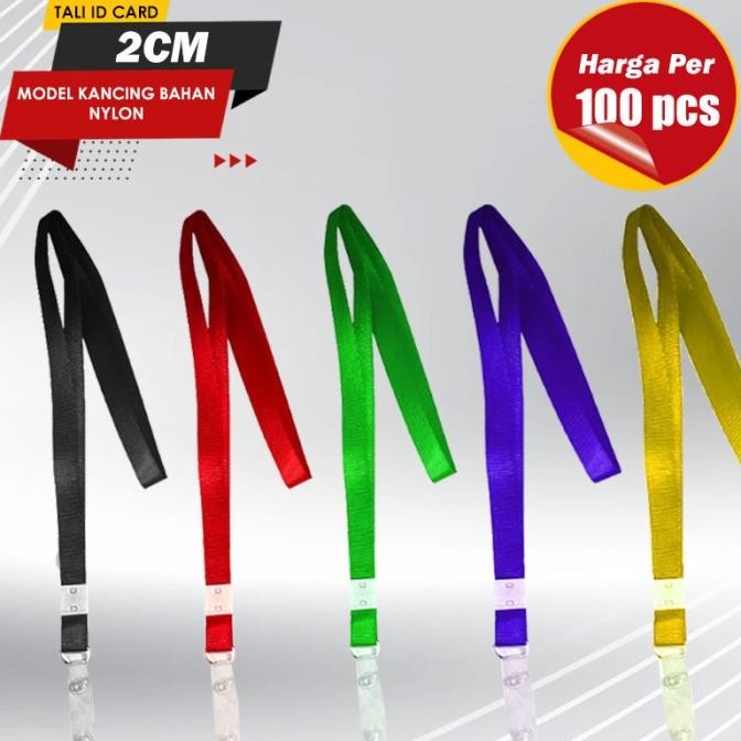 

TALI ID CARD 2CM MODEL KANCING BAHAN NYLON isi 100 pcs