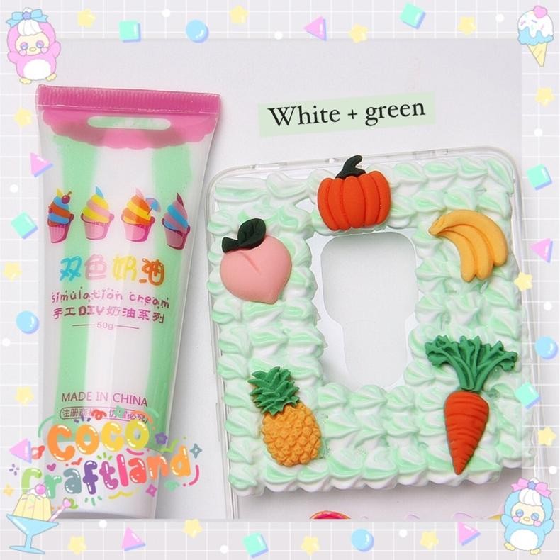 

Terpercaya Diy Deco Clay Cream Mixed Color | Deco Glue Cream | Lem Cream Bahan Decocase High Quality