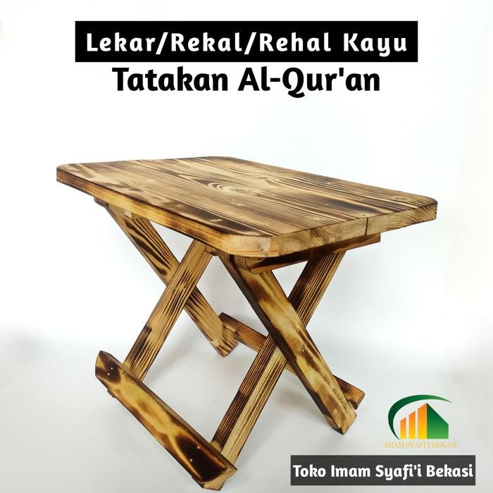 Rekal/Lekar/Meja Lipat Unik Bahan Kayu Untuk Belajar/Ngaji Alquran