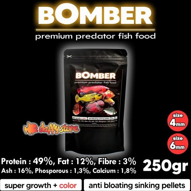 Pelet Bomber Predator 250 Gram Pelet Pakan Ikan Predator Growth & Color Sinking