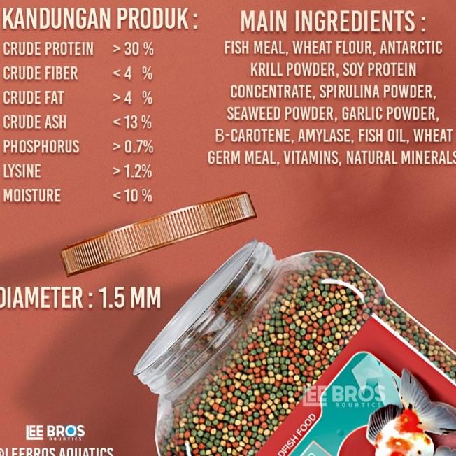 Pakan Ikan Koki / Pelet Ikan Koki 1.5 Mm Spirulina + Growth