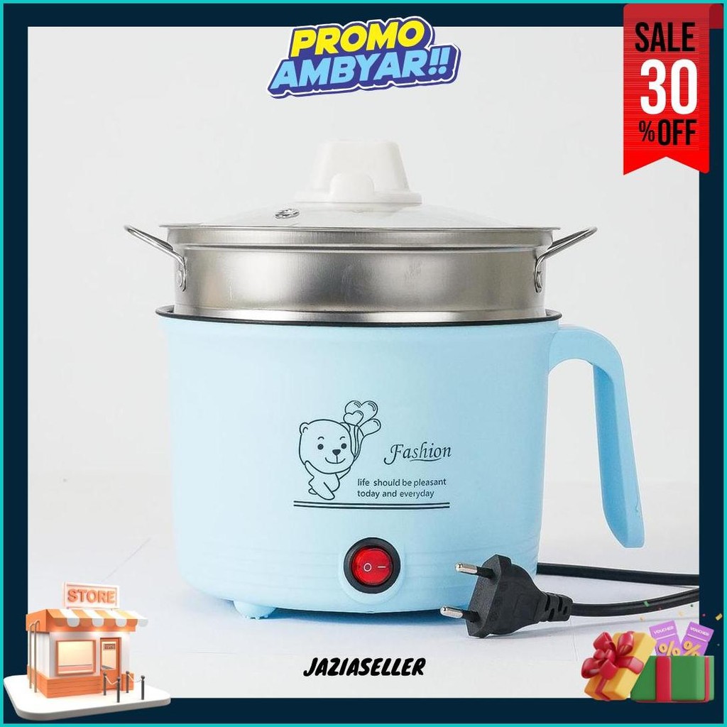 Panci Listrik Kukusan Stainless Stell Multi Fungsi Beruang/Kompor Elektrik Serbaguna Pemanggang Fry 