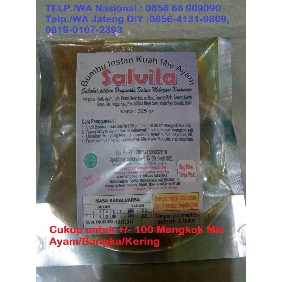 

Lhiu Bumbu Kuah Instan / Bumbu Instan Kuah Mie Ayam Salvila