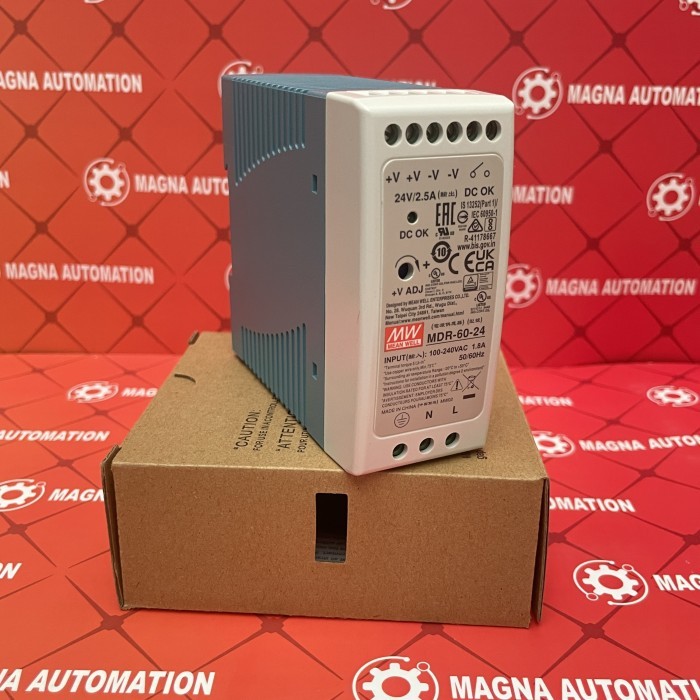 Cuci Gudang Mean Well Mdr-60-24 Meanwell 60Watt 24Vdc Din Rail Power Supply Spb-60