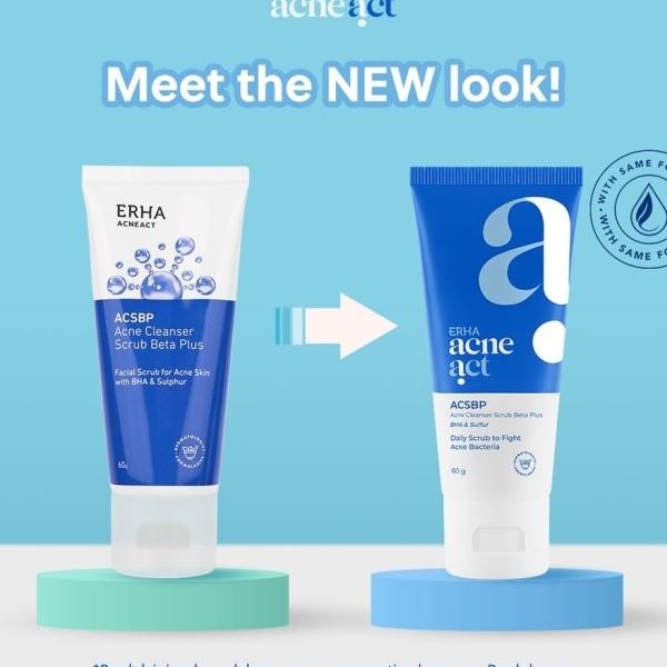 Erha Acsbp Scrub, Facial Wash Sabun Pembersih Jerawat