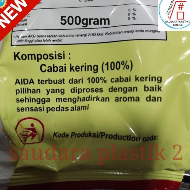 

Cabe Giling Aida 500Gram / Cabe Bubuk Aida / Cabe Giling Pedas 1/2Kg