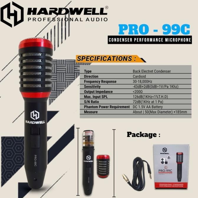Mic Condenser Hardwell Pro 99C / Hardwell Pro-99C / Pro 99 C Original  Ready