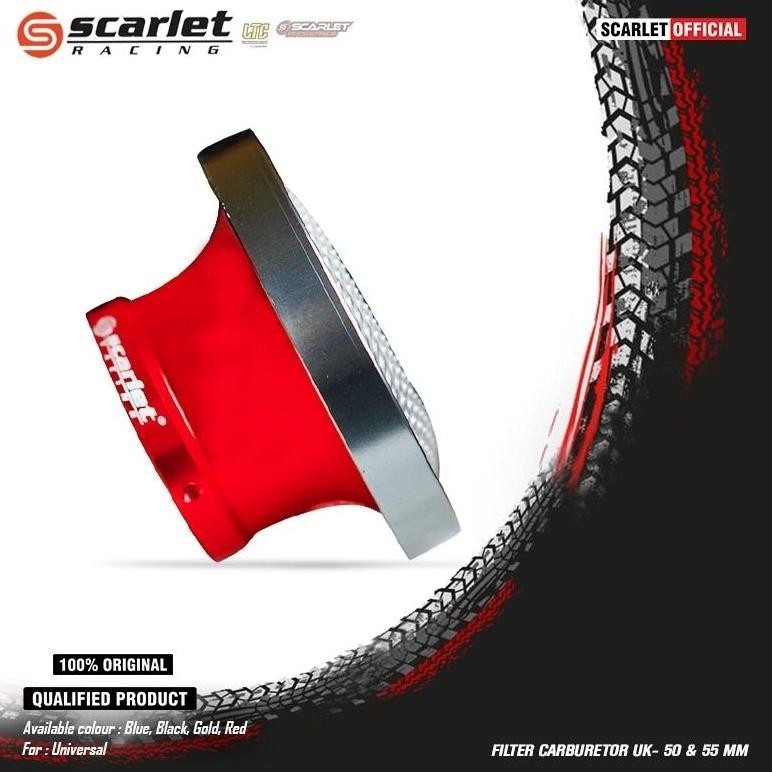 11,11 Model Velocity Tutup  Filter Karbu Karburator 50/55Mm Saringan Filter Cnc Original Scarlet Uni
