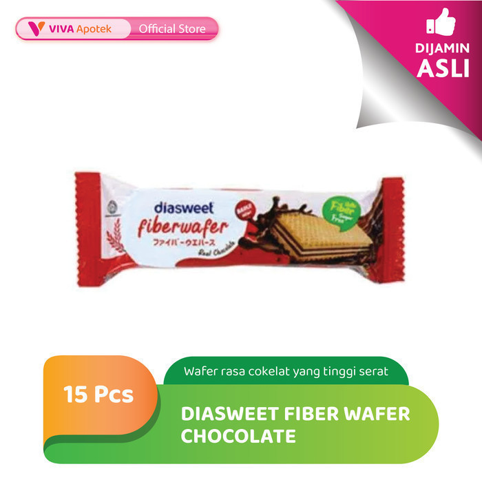 

Diasweet Fiber Wafer Chocolate 18 Gram (15 pcs)
