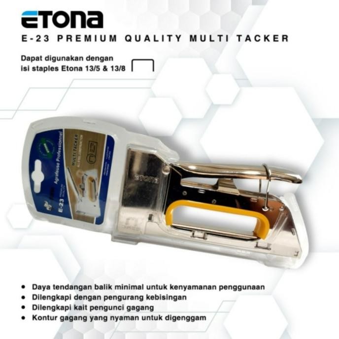 

STAPLER TEMBAK ETONA E 23 GUN TACKER ORIGINAL DAN TERPERCAYA