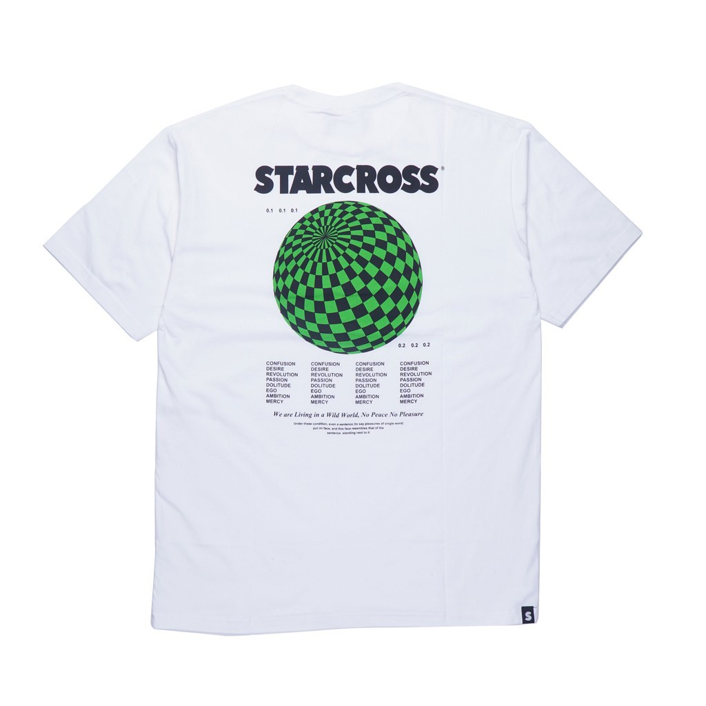 STARCROSS Kaos Pria - White - TRIPPY GLOBE 2 Baju Kaos