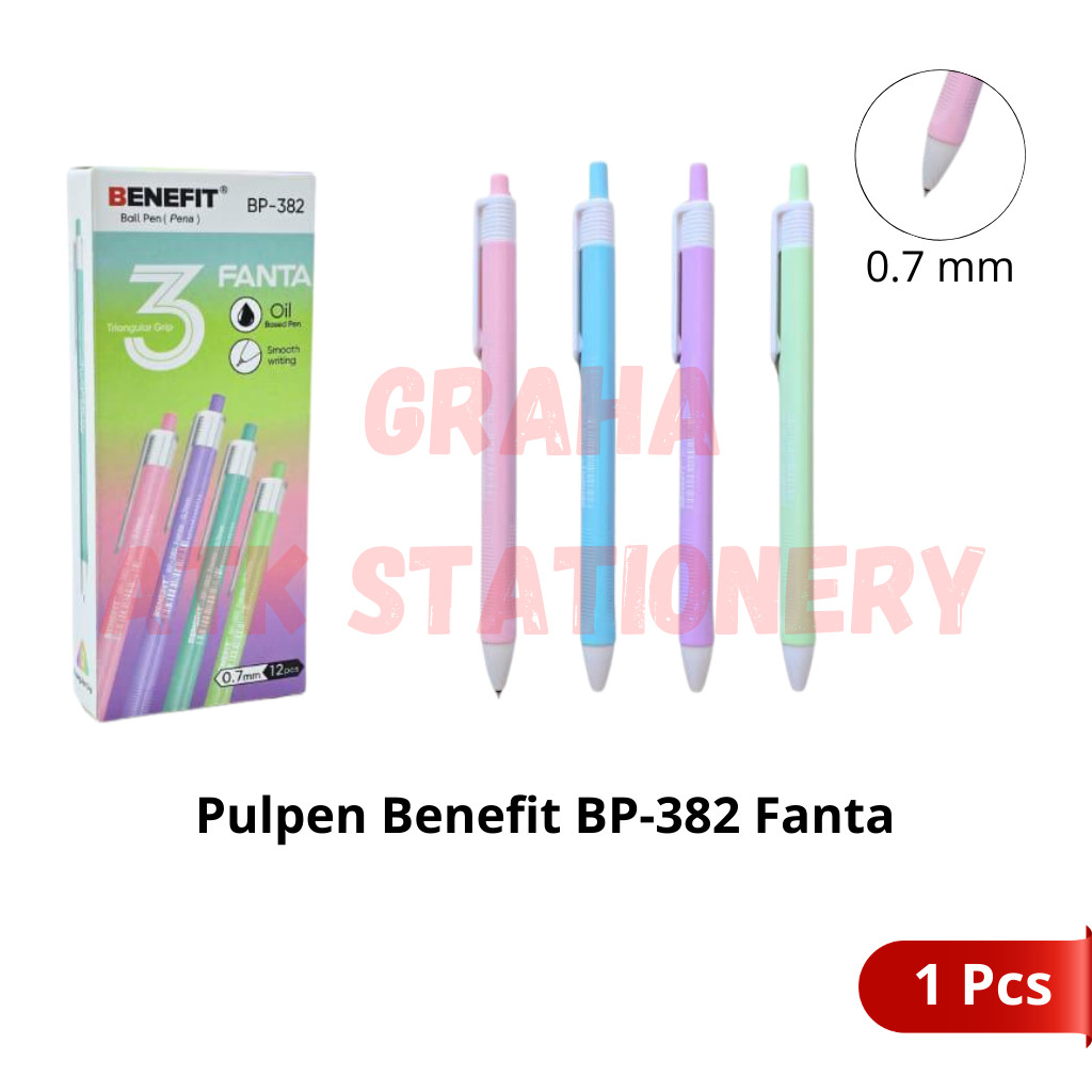 

[1 Pcs] Pulpen Benefit BP-382 Fanta / Ball Pen / Pena 0.7mm Benefit BP-382 Fanta