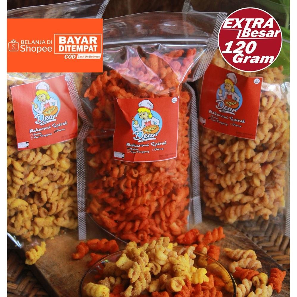 

Makaroni Spiral / Fusili Ulir Balado Jagung Sapi Panggang Pedas Daun Jeruk 120gr gram Snack Jajanan Camilan Cemilan Murah