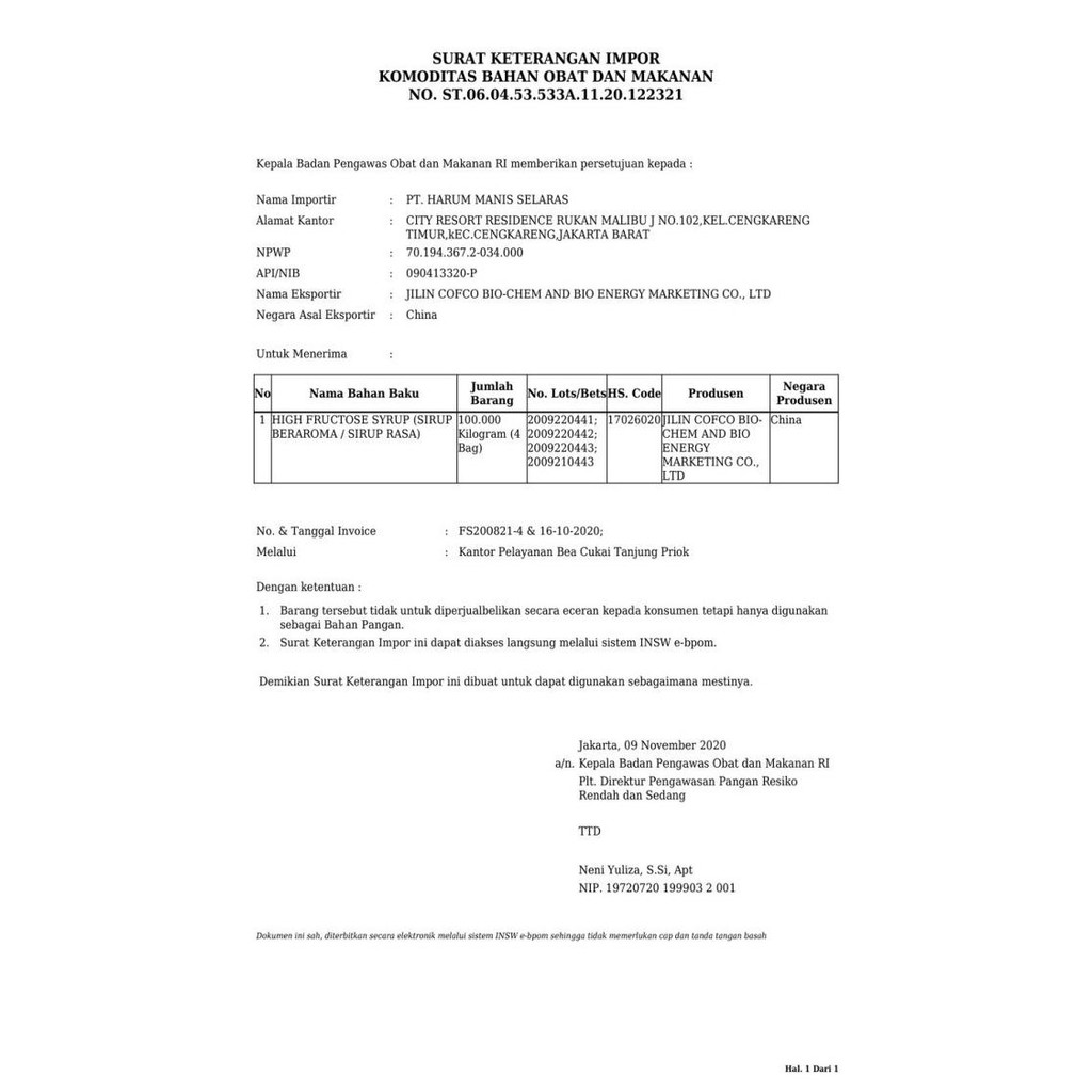 

1 jerigen Gula cair fructose 30kg / Fruktosa simple sirup jagung 30 kg