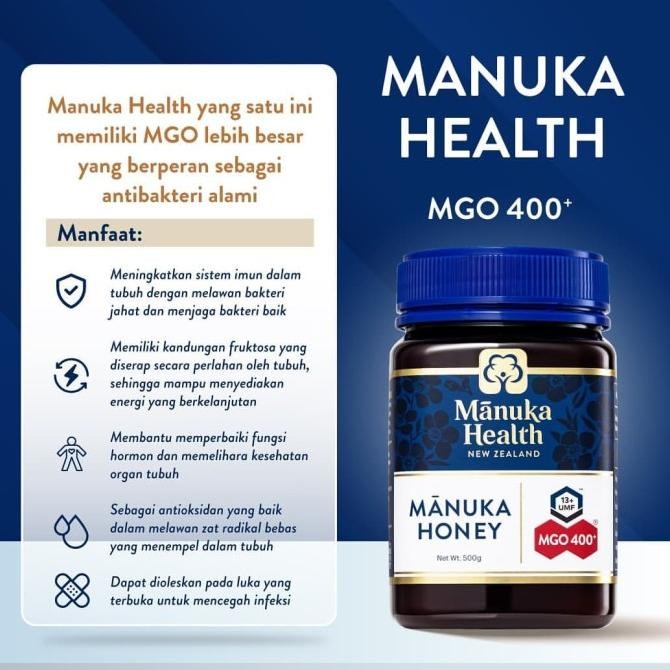 

Manuka Honey Health Madu Manuka Mgo 400+ 500Gr Bpom Madu Asli Murni