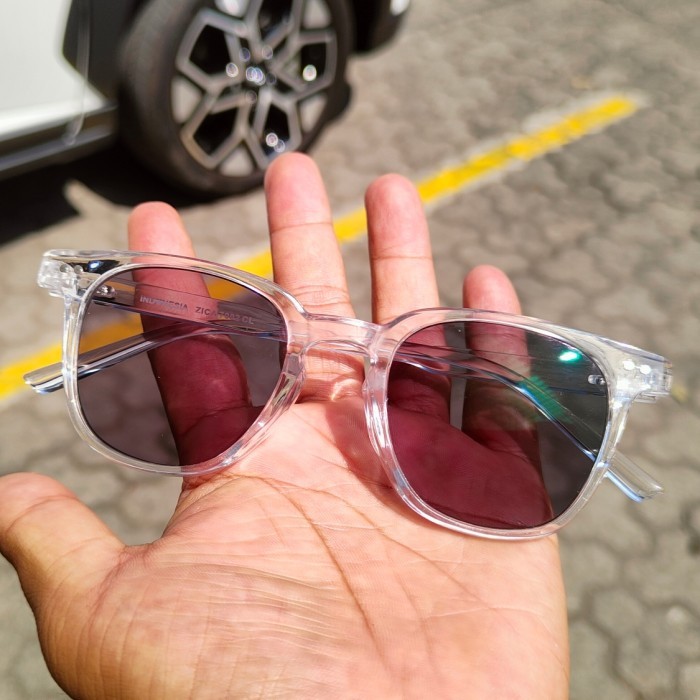 Jual Kacamata Frame Putih Bening Lensa Berubah Warna Photocromic