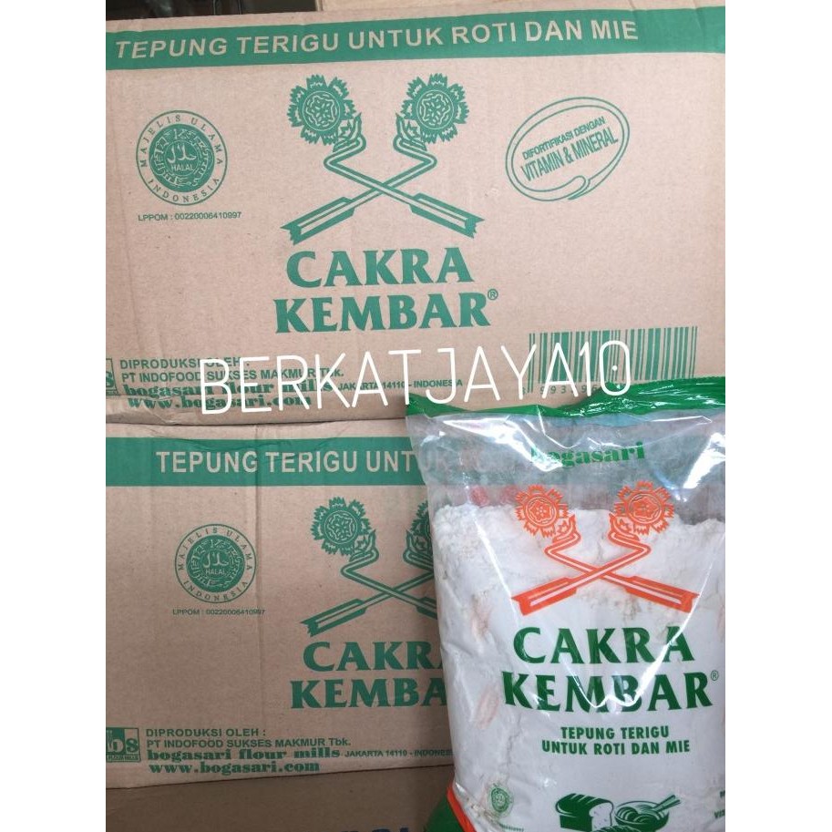 

Tepung terigu Cakra Kembar ekonomis 1 dus isi 12x1kg GOJEK Only