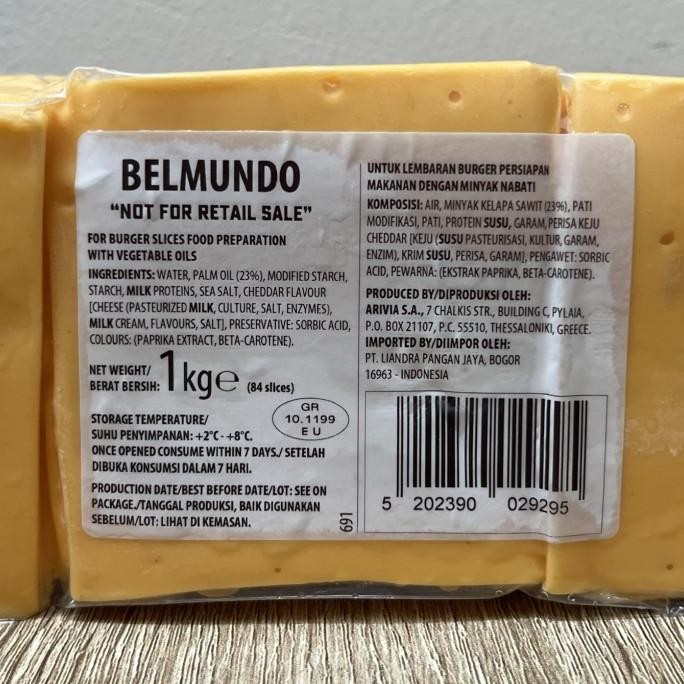 

Belmundo Keju Burger / Cheese Burger Slices Cheddar isi 84 lembar TA