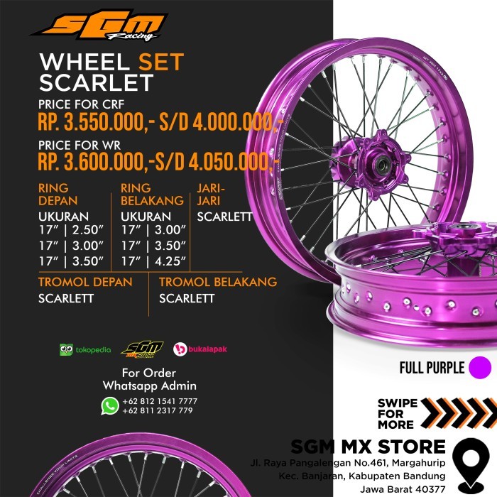 WHEELSET SUPERMOTO FULL SCARLET CRF WR