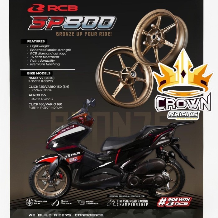 Velg RCB SP800 Ring 14 Yamaha Aerox 155 Old New