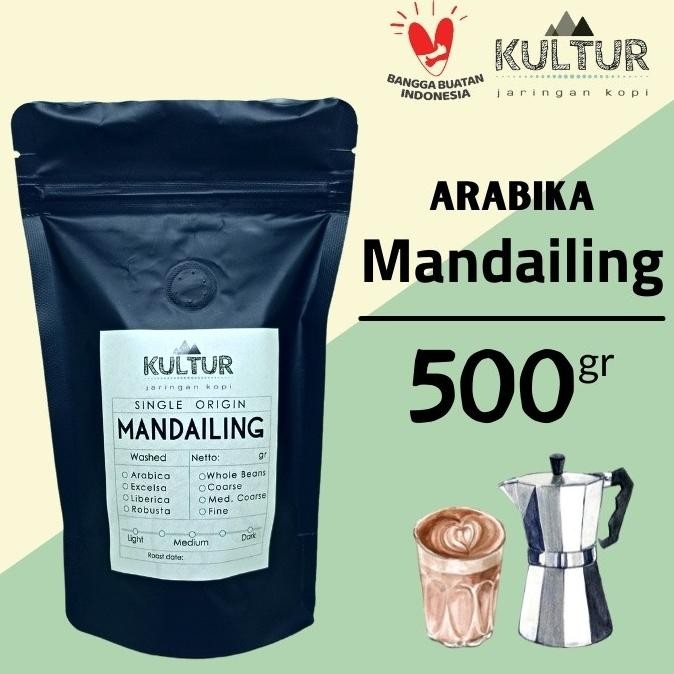 

BIJI KOPI COFFEE BEAN KOPI GILING BUBUK ARABIKA MANDAILING 500GR