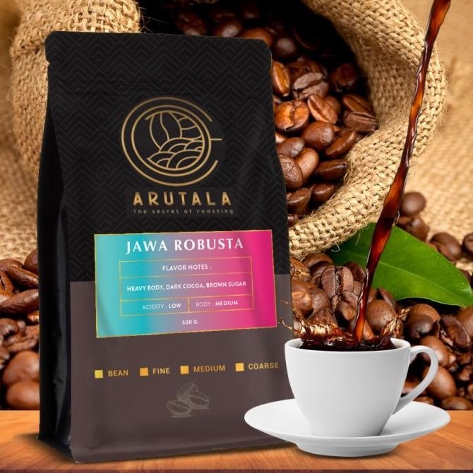 

Biji Kopi Roasting Robusta Jawa Coffee Kopi Bubuk Kopi Giling 500 gram