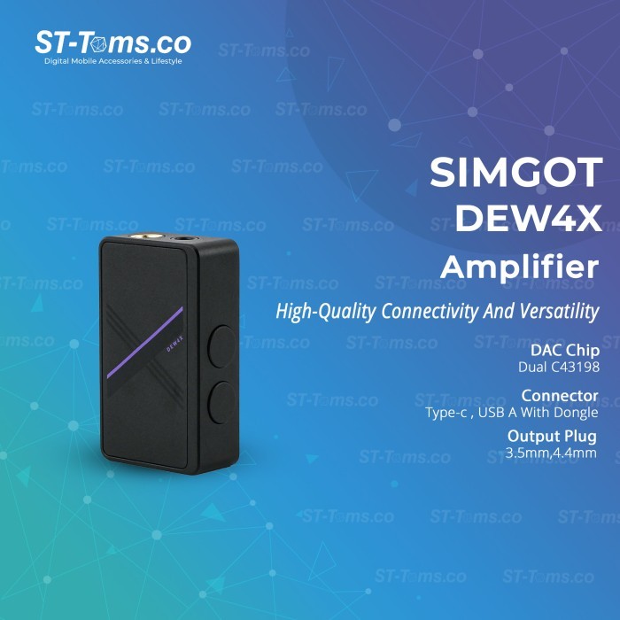 Simgot DEW4X DEW 4X Portable in-Ear Monitor Amplifier USB DAC with Dual C43198 DAC Chip for PC/Phone