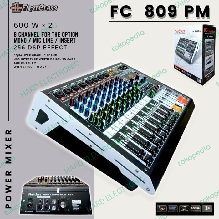 POWER MIXER FIRSTCLASS FC 809 PM / 809PM / FC809 PM (ORIGINAL)600w x 2