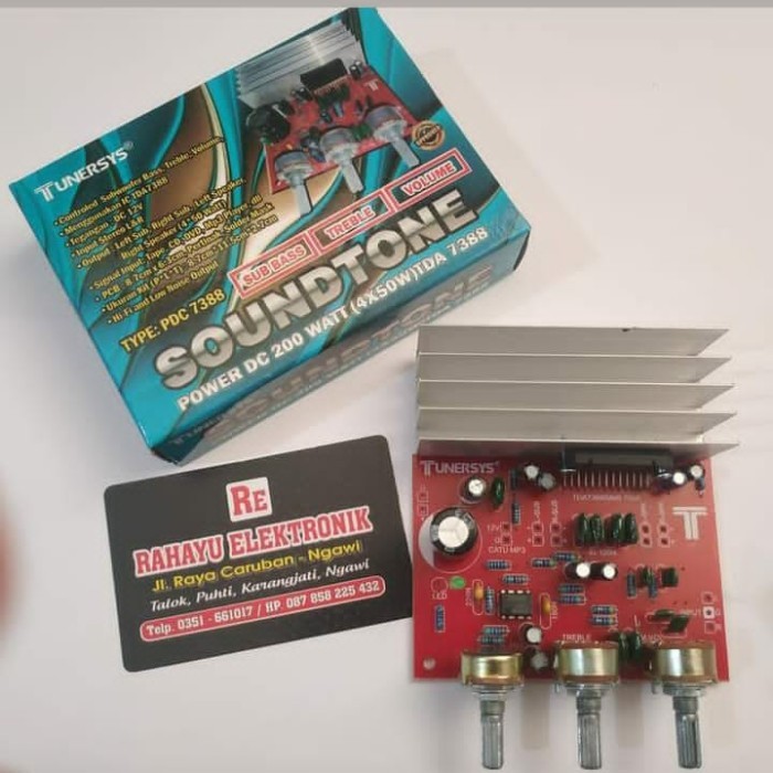 KIT POWER AMPLI SOUNDTONE DC 200W (4X50W) TDA 7388 TUNERSYS