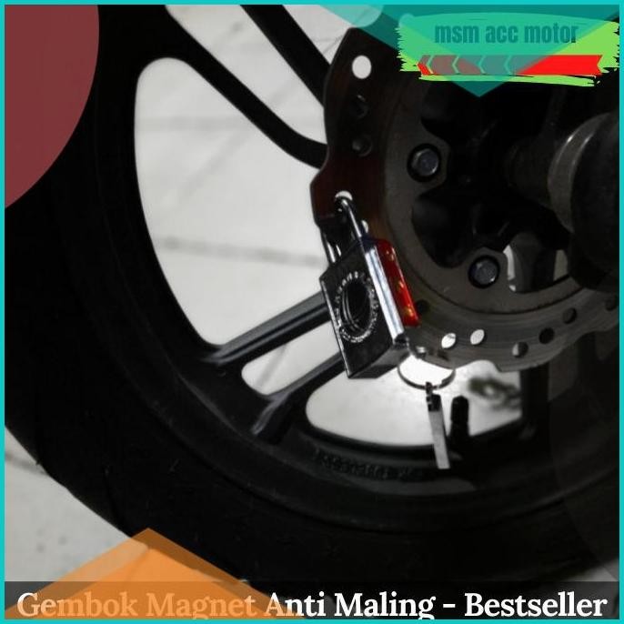 Gembok Magnet Anti Maling Untuk Motor, Pagar Rumah, Toko, Gudang dll