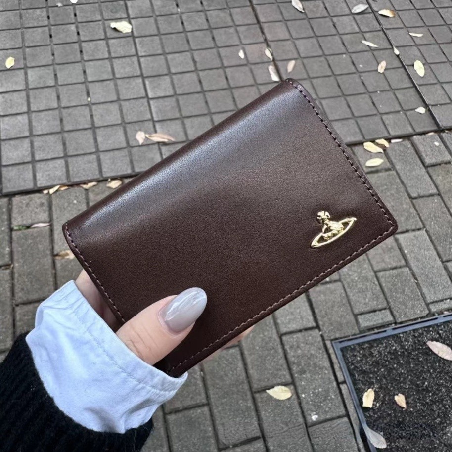 Dompet Vivienne Westwood Saturn Tas Kartu Koboi Kapasitas Besar Dompet Koin Sederhana dan Tidak Berg