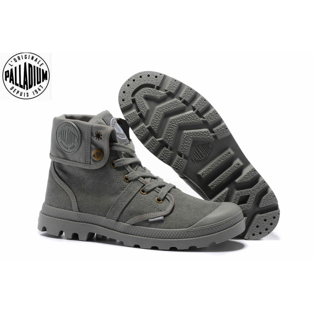 100% Asli PALLADIUM Sepatu Bot Martin Abu-abu kanvas pria dan wanita sepatu 35-45. |X8icIM4I|