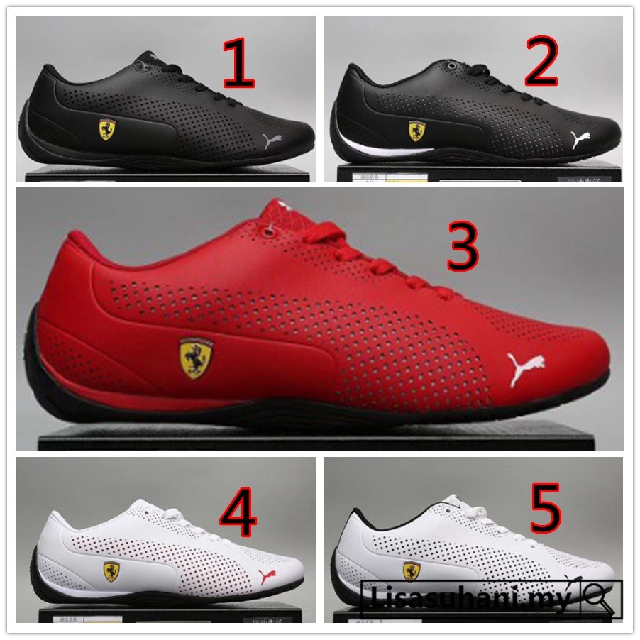 Ready stock 5 warna 100% PM Ferrari racing Sepatu Pria wanita Sepatu kets kasual fashion unisex puti