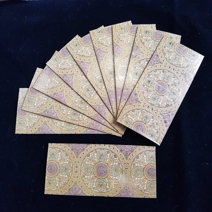 

><><><] Envelopes For Money/Gift/Kherchi/Shagan/Angpao - Round Floral Design - Pack of 10 Pcs