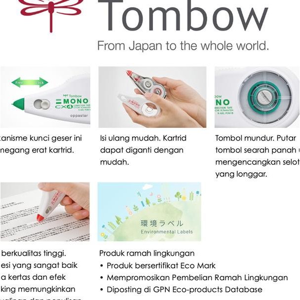 

Tombow Mono Cx5Cr5 Tipex Kertas Tape Correction 5Mmx12M Made In Japan