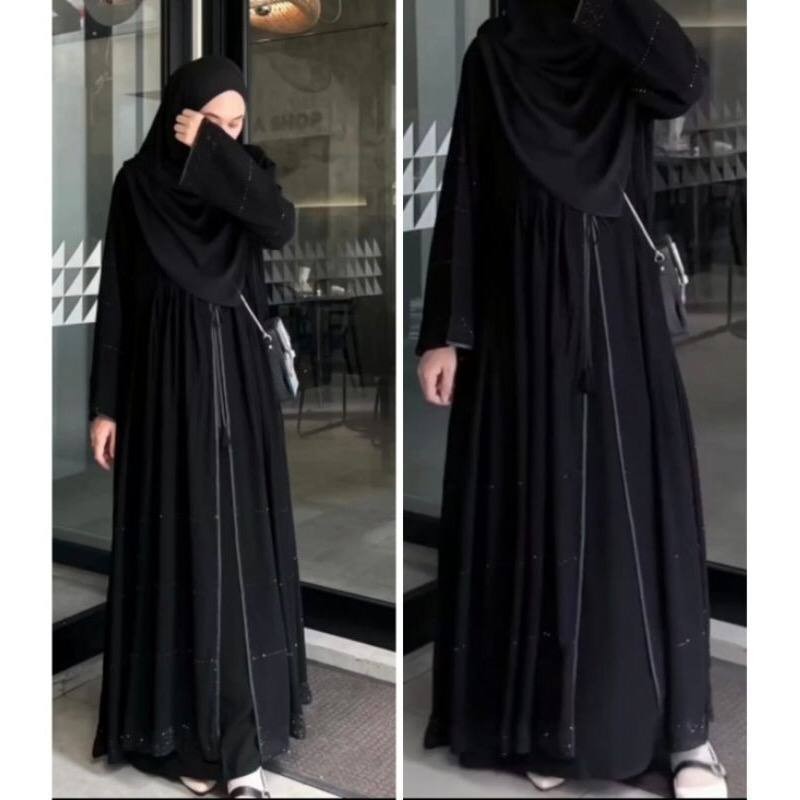 Gamis Simple dan Anggun // abaya hitam turkey modern remaja abaya mewah gamis abaya gamis turkey