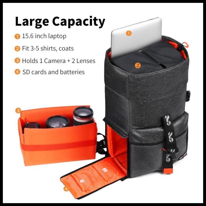 Knf Concept 20L Tas Camera Backpack Waterproof Photography Laptop