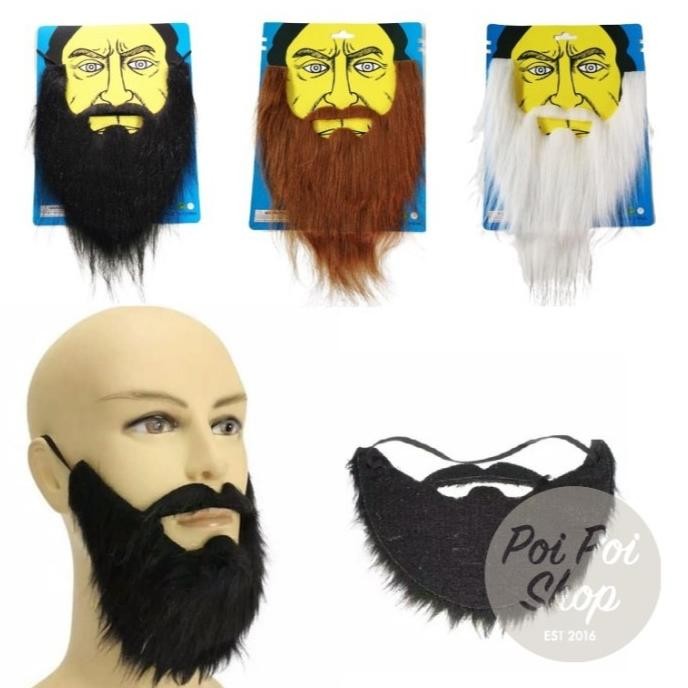 ~~~] Kumis Jenggot Palsu Brewok Brengos Cosplay Halloween Alis Wig Penyamar