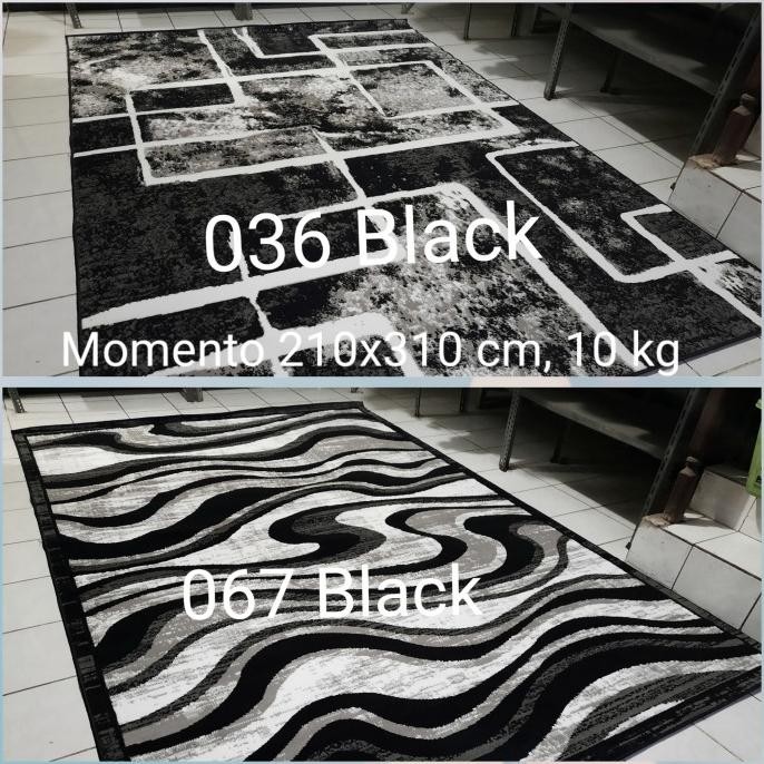 Karpet Jumbo Hitam Putih Momento 210x310