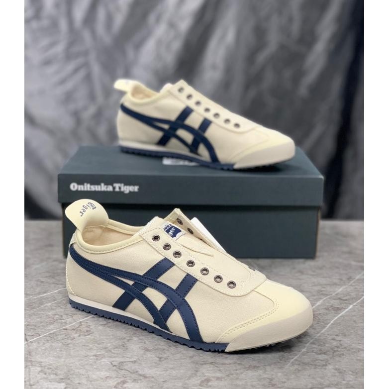 Hl - Sepatu Onitsuka Slip On Cream Navy