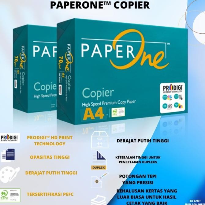 

BEBAS ONGKIR - Kertas HVS A4 75 gr PAPER ONE /Khusus gojek/1 dus 5 rim