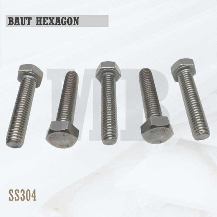 Baut Hex Stainless M16X70 - Baut Hexagon 16X70 / M16 X 70 / 16 X 70  SS304 / SUS304 / A2-70 Full Dra
