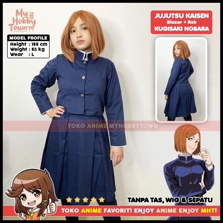 Kostum Cosplay Anime Jujutsu Kaisen Nobara Kugisaki Seragam Sekolah
